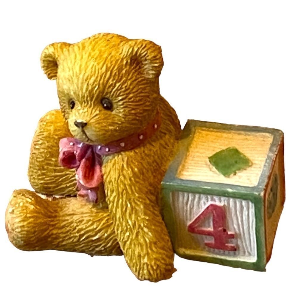 Vintage 1995 Priscilla Hillman 4 Alphabet Bear Cherished Teddies